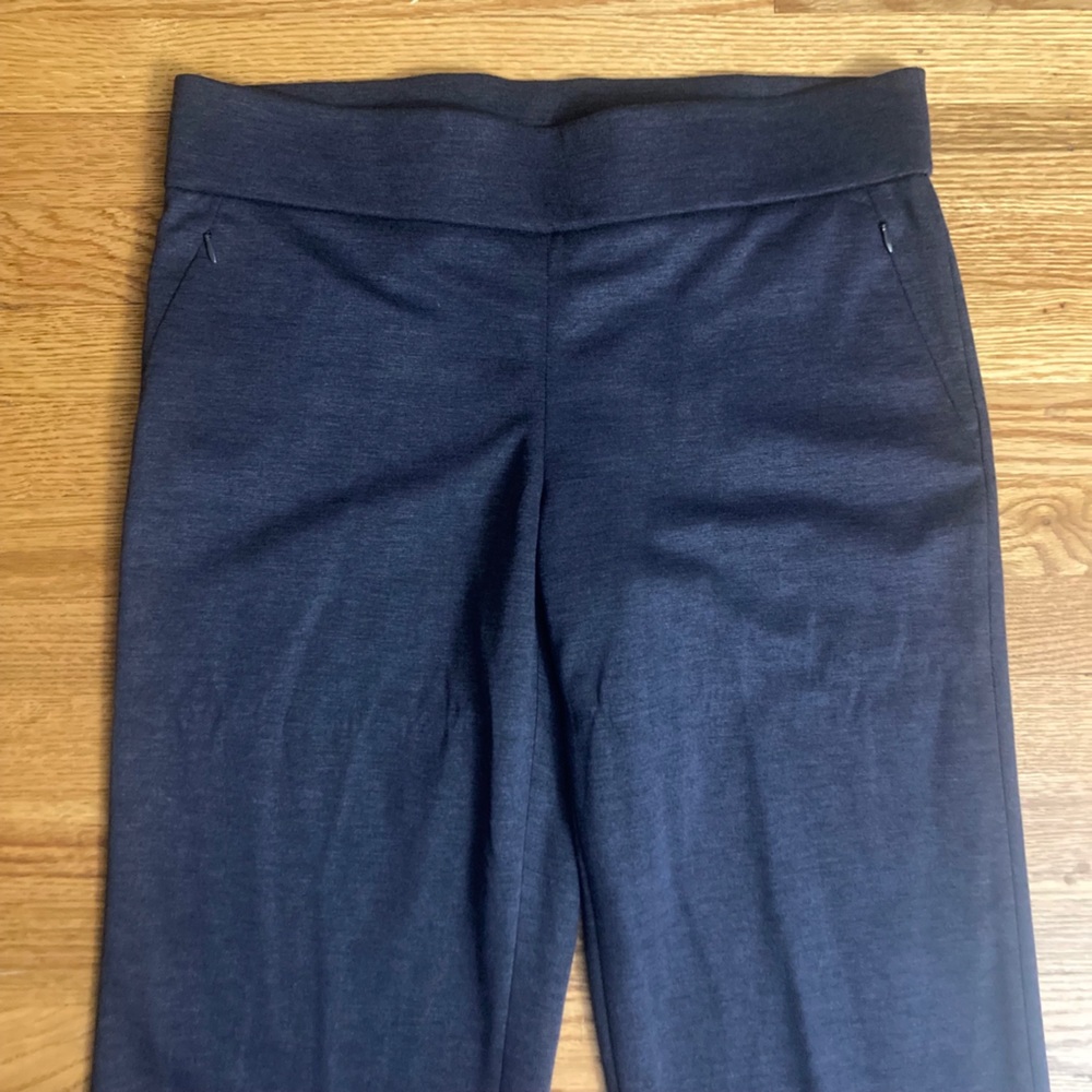 Elie Tahari Sz Large Straight Leg Stretch Pants in Heather Blue 32.5” Inseam - Picture 4 of 9